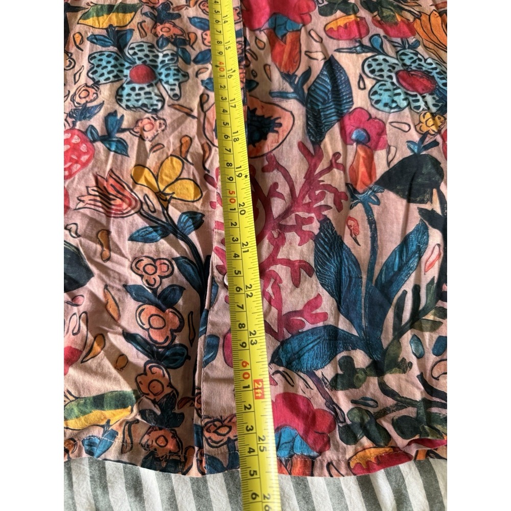 NATURAL LIFE Size OS Colorful Floral Button Down Shirt Bohemian - Picture 4 of 4